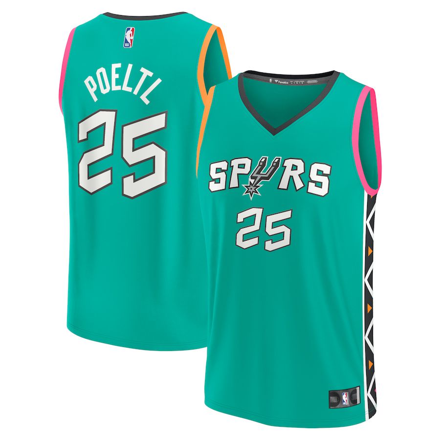 Men San Antonio Spurs #25 Jakob Poeltl Fanatics Branded Green 2022-23 Fastbreak NBA Jersey